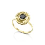 14k Gold Dainty Onyx Shema Ring