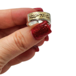 14K Yellow Gold and Silver This Too Shall Pass Kabbalah Ring
