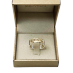 14K Yellow Gold and Silver This Too Shall Pass Kabbalah Ring