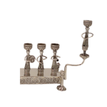 Sterling Silver Hannukkah Menorah with Klezmer Musicians – Small