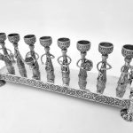 Sterling Silver Hannukkah Menorah with Klezmer Musicians – Small