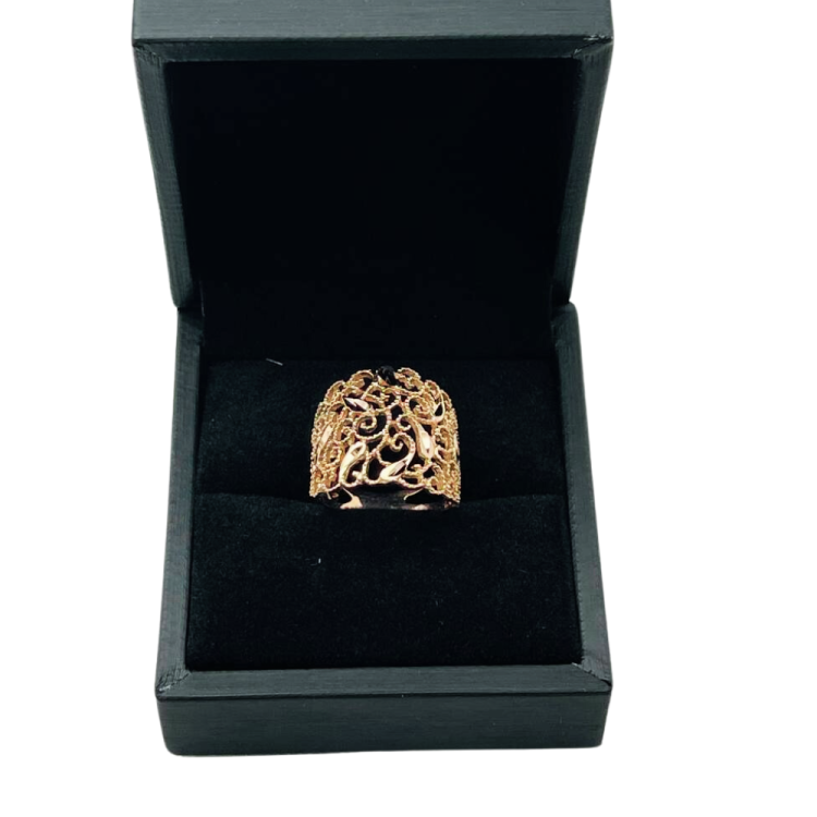 Vintage Style Filigree Ring in 14k Gold