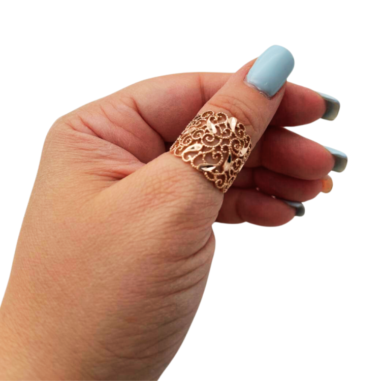 Vintage Style Filigree Ring in 14k Gold