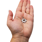 Star of David Textured Interwoven 3D Pendant in 14K Gold