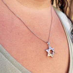 Star of David Textured Interwoven 3D Pendant in 14K Gold