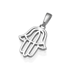 Contemporary Hamsa Cutout Pendant in 14K Gold