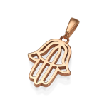 Contemporary Hamsa Cutout Pendant in 14K Gold