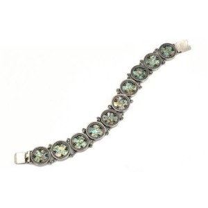 Sterling Silver Roman Glass Bracelet