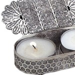 Silver Filigree Traveling Tea Lights Holder