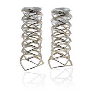 Modern Silver Candle Holders