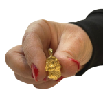 14k Gold 3D Old City Jerusalem Hamsa Thick Pendant