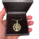 Tree of Life Pendant in 14K Gold with Semiprecious Stones