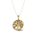 Tree of Life Pendant in 14K Gold with Semiprecious Stones