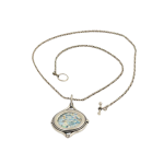 Silver Roman Glass Circular Nautical Necklace