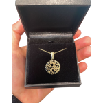 Shema Yisrael Round Medallion Pendant in 14k Gold – Medium