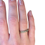 14K Gold Engraved Floral Ani L’dodi Ring