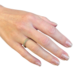 14K Gold Engraved Floral Ani L’dodi Ring