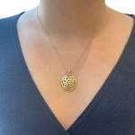 14K Gold 3D Rounded Shema Israel Pendant