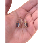 14K Rose Gold Square Garnet Earrings
