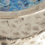 Silver Hammered Roman Glass Ring