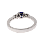 Sapphire & Diamond 3 Stone Ring in 14K White Gold