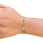 14k Gold Block Letters Hebrew Name Bracelet