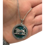 Lion of Judah Pendant and Chain – Jerusalem Eilat Stone Round Silver