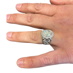 Jerusalem Silver Roman Glass Ring