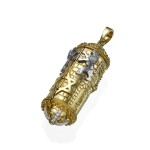 14k Yellow Gold Lion of Judah Torah Pendant