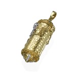 14k Yellow Gold Lion of Judah Torah Pendant