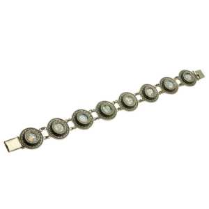Sterling Silver Yemenite Roman Glass Bracelet