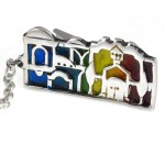 Silver Jerusalem Enamel Tallit Clip