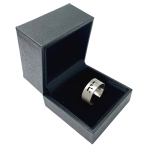 Sterling Silver Hebrew Wedding Ring with Cutout Custom Inscription