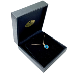 Evil Eye Pendant in 14k Gold Blue Crystal