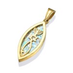 Messianic Seal of Jerusalem – 14k Gold and Roman Glass Pendant