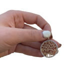 Shema Yisrael Flat 14k Gold Two-Tone and Diamond Large Pendant