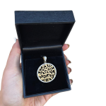 Shema Yisrael Flat 14k Gold Two-Tone and Diamond Large Pendant