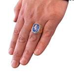 Lion of Judah RING – 14K Gold & Blue Enamel Men’s Diamond Signet Ring