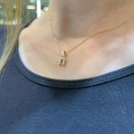 18k Gold Diamond Miniature Chai Pendant