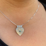 Gold and Silver with Turquoise Holiness of Ha’ari Kabbalah Pendant Chain Set