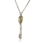 14K Gold and Silver Key to the Heart Pendant Necklace Set