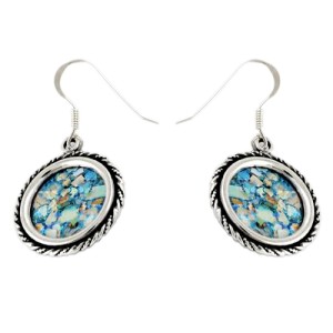 Roman Glass Silver Rope Earrings