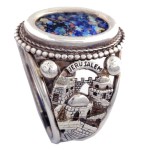 Jerusalem Silver Roman Glass Ring