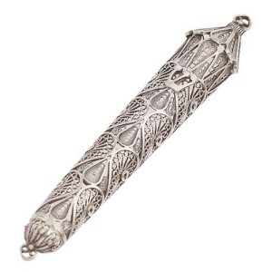 Silver Filigree Cone Shaped Mezuzah