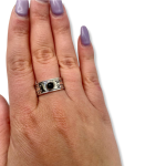 Priestly Blessing Kabbalah Ring – 14K Gold and Silver Black Onyx