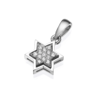 18K Gold Diamond Star of David Pendant