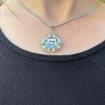 Roman Glass Pomegranate Chai Silver Necklace