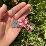 Roman Glass Pomegranate Chai Silver Necklace