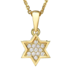18K Gold Diamond Star of David Pendant