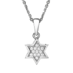 18K Gold Diamond Star of David Pendant